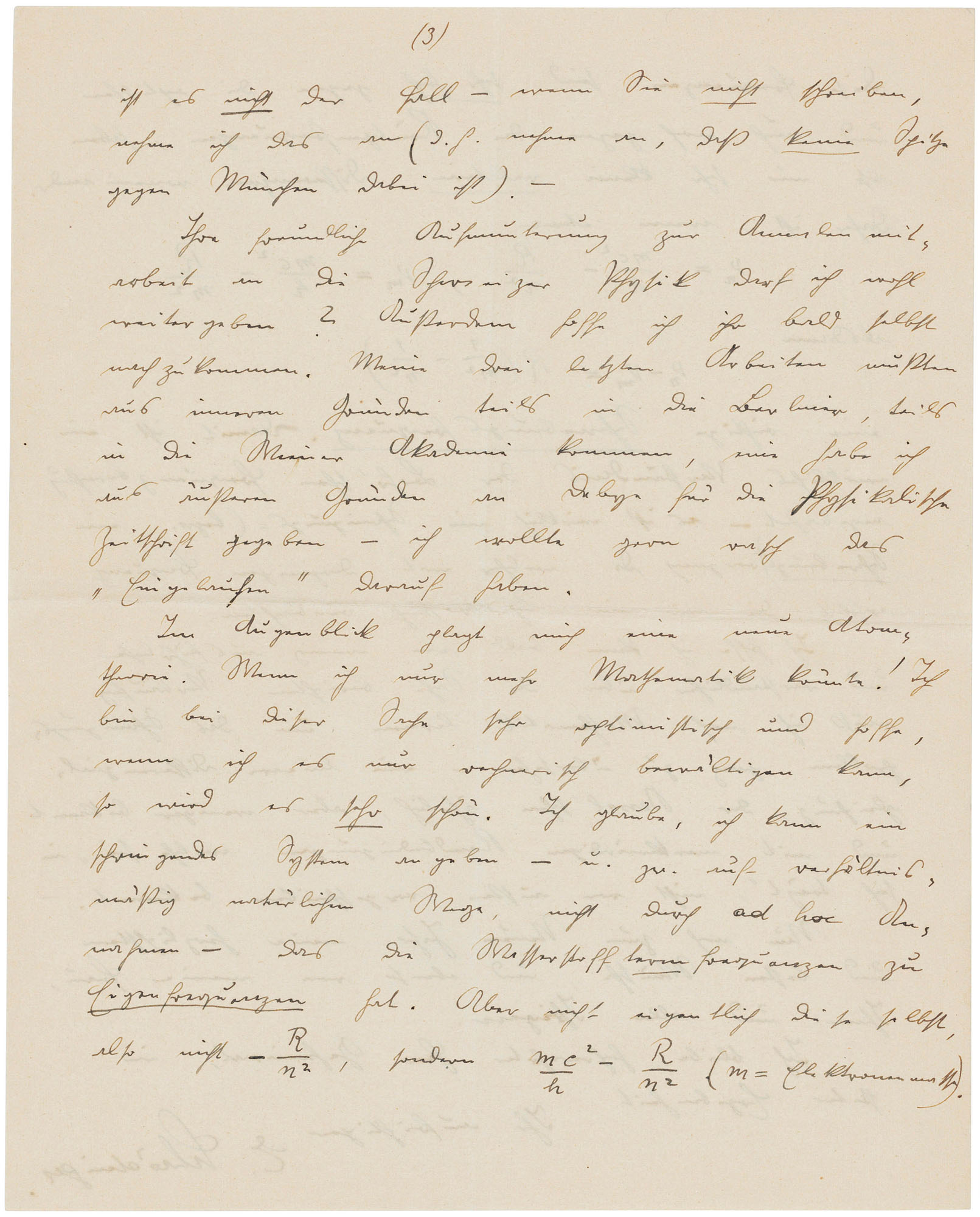Fig. 3: A new atomic theory, Erwin Schrödinger, December 27, 1925 (Image source: CHRISTIES)